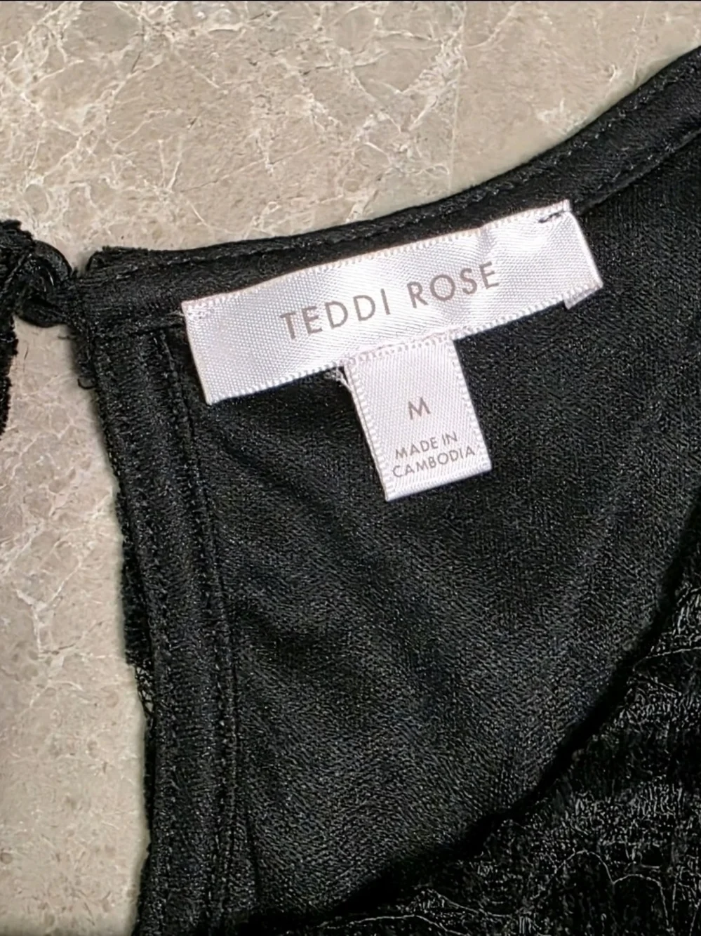 Black Floral Lace Short Sleeve Blouse